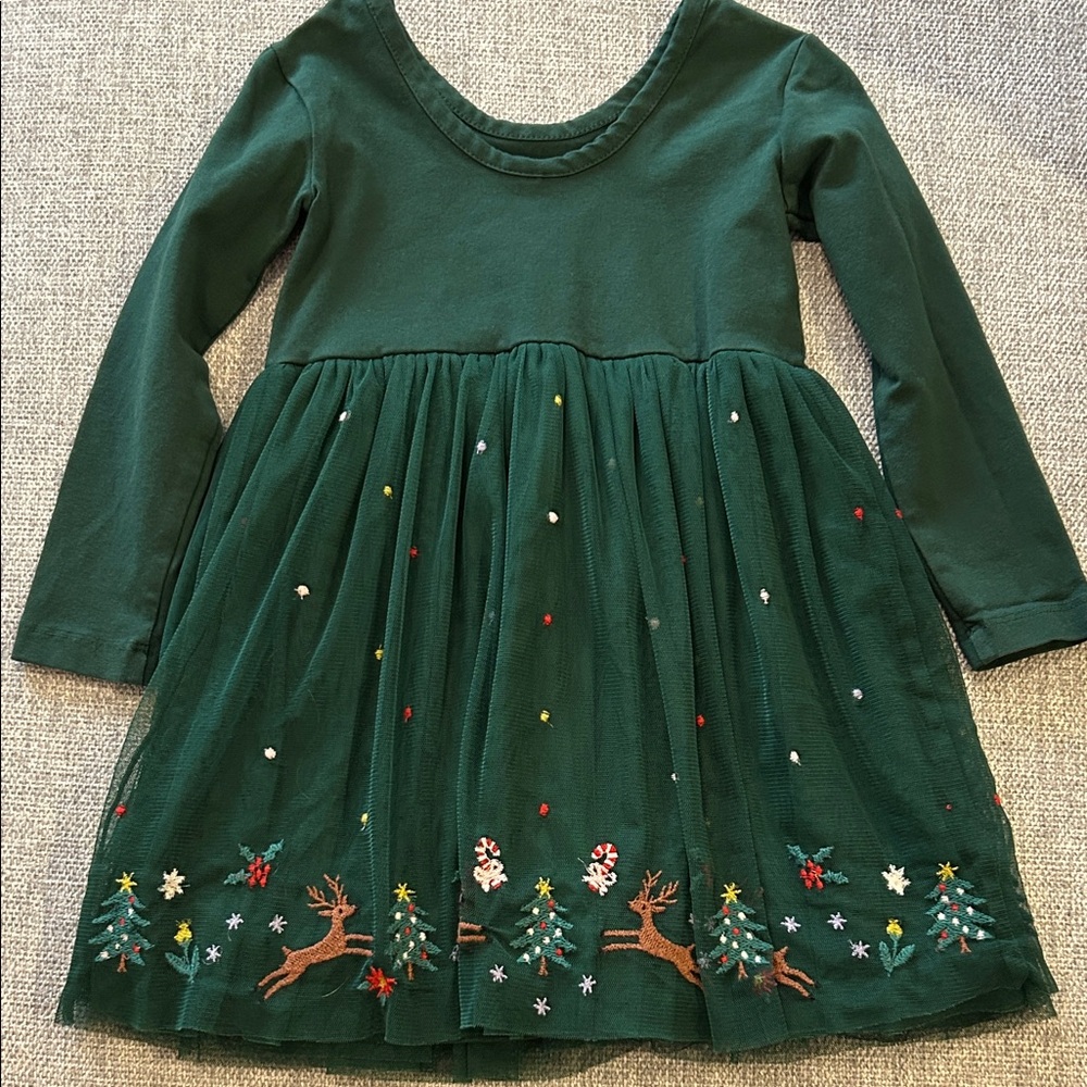 Hanna Andersson green Christmas dress. Size 3T